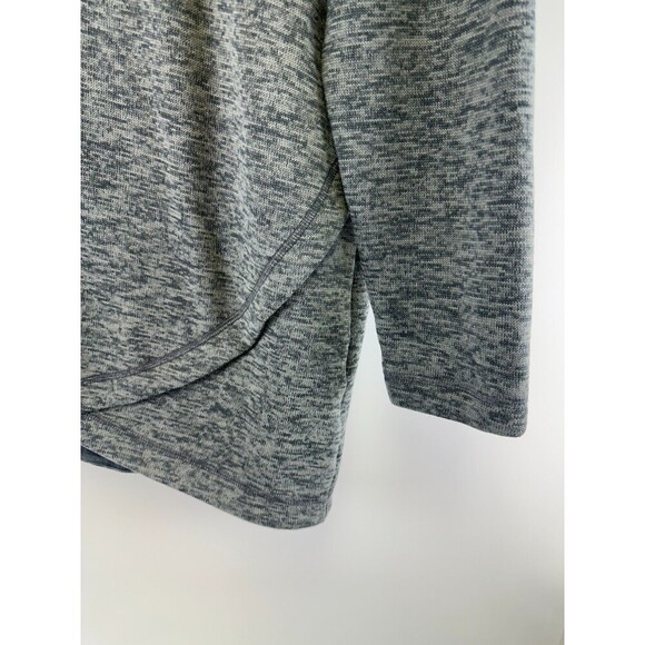 Lands End Cowl Neck Tunic Sweatshirt Sweater Fleece Heathered Gray Womens Large - Picture 2 of 11